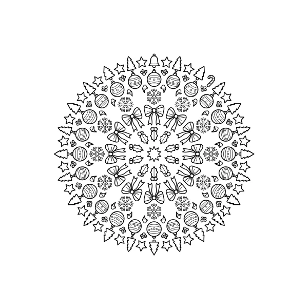 Coloriage Coloriage Noël Mandala à imprimer