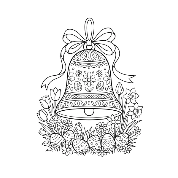 Coloriage Coloriage Cloche de Pâques à imprimer