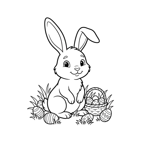 Coloriage Coloriage Lapin Pâques à imprimer