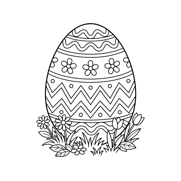 Coloriage Coloriage Œuf Décoré à imprimer