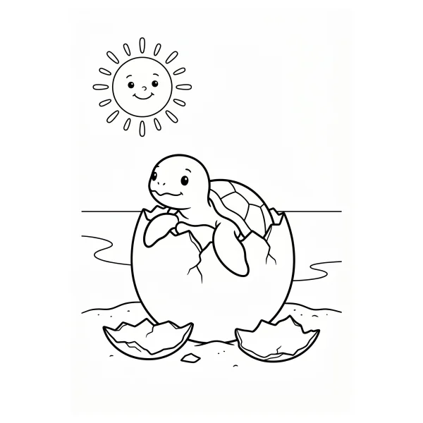 Coloriage Coloriage Bébé Tortue à imprimer
