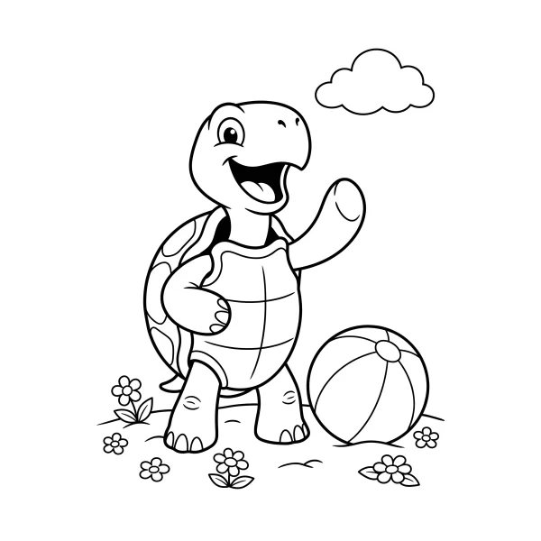 Coloriage Coloriage Tortue Rigolote à imprimer