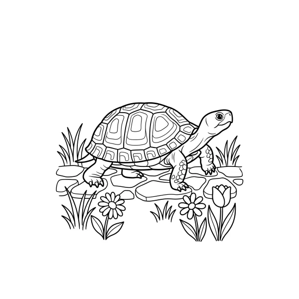 Coloriage Coloriage Tortue Terrestre à imprimer