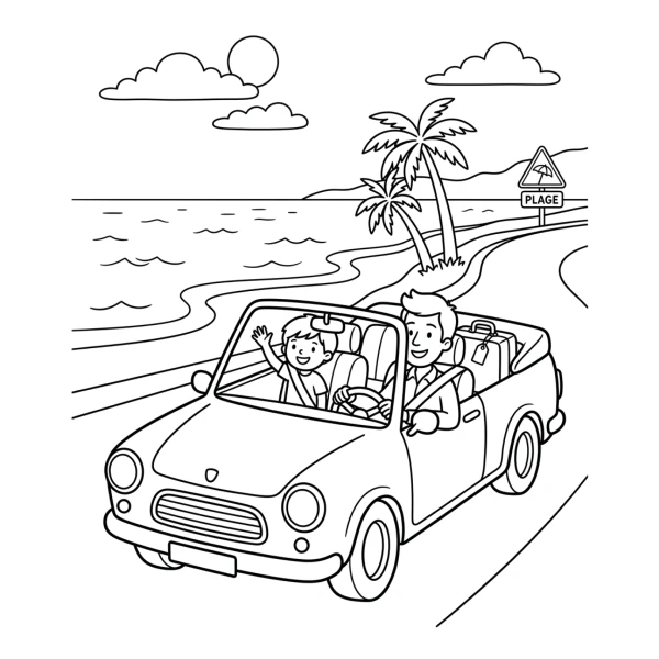 Coloriage Coloriage Voiture Cabriolet à imprimer
