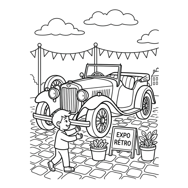 Coloriage Coloriage Voiture de Collection à imprimer