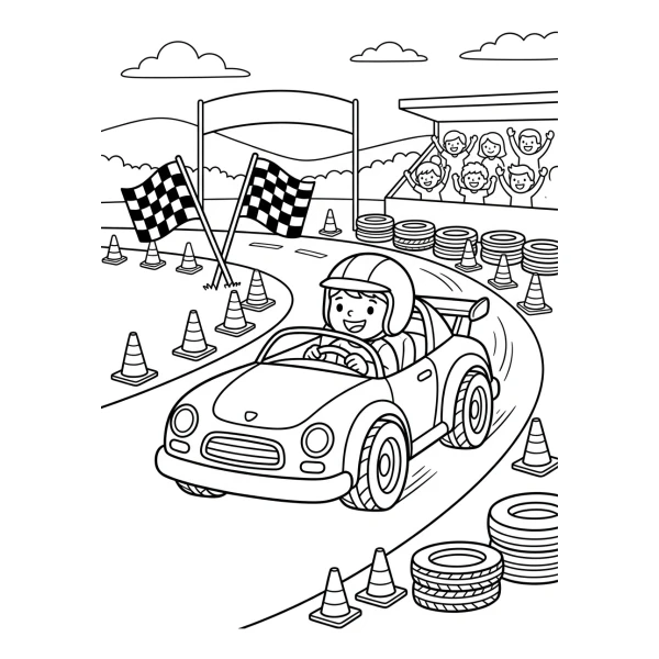 Coloriage Coloriage Voiture de Course à imprimer