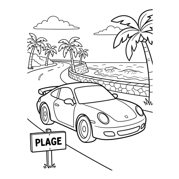 Coloriage Coloriage Voiture de Sport à imprimer