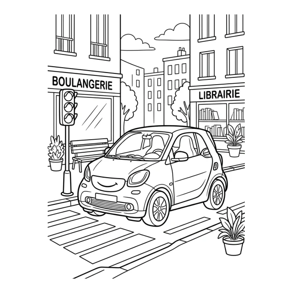 Coloriage Coloriage Voiture de Ville à imprimer