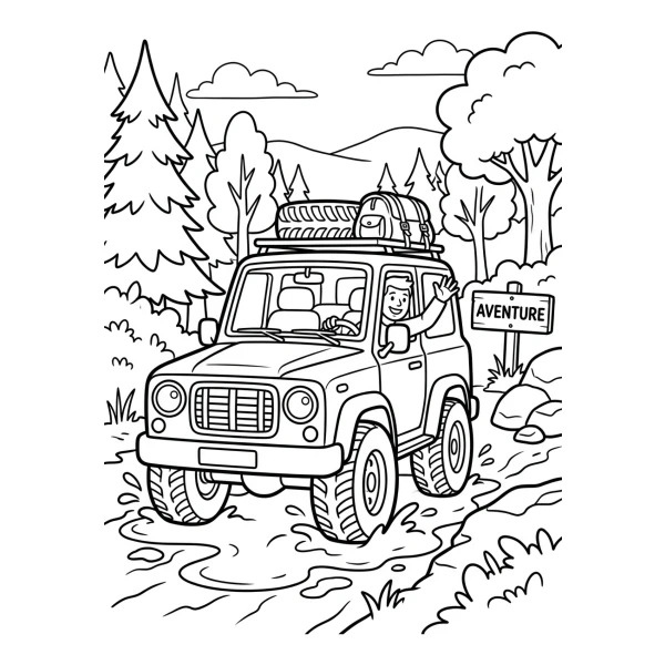 Coloriage Coloriage Voiture Tout-Terrain à imprimer
